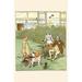 Buyenlarge 'Dogs Come to Eat By The Farmer's Table' by Randolph Caldecott Painting Print in White | 36 H x 24 W x 1.5 D in | Wayfair