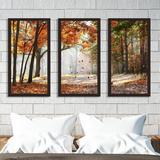 Picture Perfect International Falling Oak Leaves - 3 Piece Picture Frame Photograph Print Set on Acrylic in Green/Orange | Wayfair 704-2746-1632
