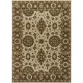 Brown/White 84 x 60 x 0.75 in Indoor Area Rug - Fleur De Lis Living Cayman Ivory/Brown Area Rug Wool | 84 H x 60 W x 0.75 D in | Wayfair