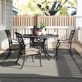 Fleur De Lis Living Wildermuth 5 Piece Outdoor Dining Set w/ Cushions Metal in Brown | 29 H x 48 W x 48 D in | Wayfair FDLL6538 42771789