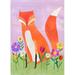 GreenBox Art Fox in Flowers Framed Painting Print Canvas in Green/Orange/Pink | 14 H x 10 W x 1.5 D in | Wayfair NB23629