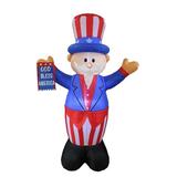 BZB Goods Patriotic American Independence Day Inflatable Uncle Sam w/ God Bless America Flag Yard Decoration in Blue/Red/White | Wayfair 500335