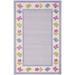 White 36 x 24 x 0.63 in Rug - Harriet Bee Claro Floral Handmade Tufted Purple/Beige Area Rug, Cotton | 36 H x 24 W x 0.63 D in | Wayfair