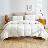 Highland Feather Budapest 750 Fill Power Summer Hungarian Goose Down 500TC Comforter Goose Down, Nylon in White | 78 H x 88 W x 2 D in | Wayfair