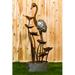 Hi-Line Gift Ltd. Metal Flamingo w/ Leaves in a Pail Fountain | 45 H x 11 W x 22 D in | Wayfair 79538-B