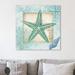 Highland Dunes 'Aqua Shell: Starfish' Graphic Art Print on Wrapped Canvas Canvas | 30 H x 30 W x 1.5 D in | Wayfair HLDS6728 42172216