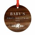 Harriet Bee Metal Rustic Wood Floral Christmas Round Shaped Ornament Metal in Brown | 2.75 W in | Wayfair HBEE8185 43107067