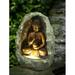 Hi-Line Gift Ltd. Fiber & Resin Golden Buddha Fountain w/ LED Light | 14.75 H x 10 W x 7.25 D in | Wayfair 79485