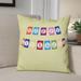 The Holiday Aisle® Happy Birthday Print Square Pillow Cover & Insert Polyester/Polyfill blend in Green | 18 H x 18 W x 7 D in | Wayfair