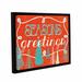 The Holiday Aisle® Seasons Greetings Framed Textual Art on Wrapped Canvas Metal | 24 H x 32 W x 2 D in | Wayfair HLDY5236 33512256