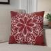 The Holiday Aisle® Decorative Snowflake Print Outdoor Square Pillow Cover & Insert Polyester/Polyfill blend in Red | 20 H x 20 W x 7 D in | Wayfair