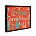 The Holiday Aisle® Seasons Greetings Framed Textual Art on Wrapped Canvas in White | 36 H x 48 W x 2 D in | Wayfair HLDY5236 33512257