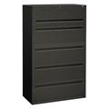 HON Brigade 700 Series 5-Drawer Vertical Filing Cabinet Metal/Steel in Gray/Black | 64.25 H x 42 W x 18 D in | Wayfair H795.L.S