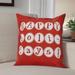 The Holiday Aisle® Happy Holidays Print Square Pillow Cover & Insert Polyester/Polyfill blend in Red | 26 H x 26 W x 7 D in | Wayfair