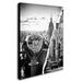 Trademark Fine Art 'Looking to New York City' Framed Photographic Print on Wrapped Canvas in Black/White | 19 H x 14 W x 2 D in | Wayfair