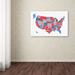 Trademark Fine Art 'United States Typography Text Map' Graphic Art Print on Wrapped Canvas in White | 30 H x 47 W x 2 D in | Wayfair MT0504-C3047GG