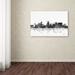 Trademark Fine Art 'Portland Oregon Skyline BG-1' Framed Graphic Art Print on Wrapped Canvas in Black/White | 12 H x 19 W x 2 D in | Wayfair