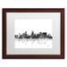 Trademark Fine Art 'Portland Oregon Skyline BG-1' Matted Framed Graphic Art on Canvas Canvas, Wood | 11 H x 14 W x 0.5 D in | Wayfair