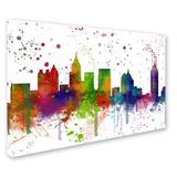 Trademark Fine Art 'Atlanta Georgia Skyline Mclr-1' Graphic Art on Wrapped Canvas Metal | 22 H x 32 W in | Wayfair MW0194-C2232GG