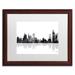 Trademark Fine Art 'Detroit Michigan Skyline BG-1' Matted Framed Graphic Art on Canvas Canvas, Wood | 16 H x 20 W x 0.5 D in | Wayfair