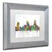 Trademark Fine Art 'Raleigh North Carolina Skyline' Matted Framed Graphic Art Canvas, Wood | 11 H x 14 W x 0.5 D in | Wayfair MW0250-S1114MF