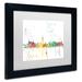 Trademark Fine Art 'Las Vegas Nevada Skyline' Matted Framed Graphic Art Canvas, Wood | 16 H x 20 W x 0.5 D in | Wayfair MW0221-B1620MF