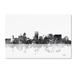 Trademark Fine Art 'Portland Oregon Skyline BG-1' Framed Graphic Art Print on Wrapped Canvas in Black/White | 16 H x 24 W x 2 D in | Wayfair