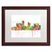 Trademark Fine Art 'Little Rock Arkansas Skyline ' Matted Framed Graphic Art Canvas, Wood | 11 H x 14 W x 0.5 D in | Wayfair MW0223-W1114MF