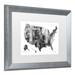 Trademark Fine Art 'USA Map BG-1' Matted Framed Graphic Art Canvas, Wood | 11 H x 14 W x 0.5 D in | Wayfair MW0187-S1114MF