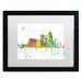 Trademark Fine Art 'Tucson Arizona Skyline ' Matted Framed Graphic Art Canvas, Wood | 11 H x 14 W x 0.5 D in | Wayfair MW0267-B1114MF