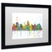 Trademark Fine Art 'San Antonio Texas Skyline ' Matted Framed Graphic Art Canvas, Wood | 16 H x 20 W x 0.5 D in | Wayfair MW0255-B1620MF