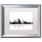 Trademark Fine Art 'Minneapolis Minnesota Skyline BG-1' Framed Graphic Art on Canvas Canvas, Wood | 11 H x 14 W x 0.5 D in | Wayfair MW0150-S1114MF