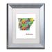Trademark Fine Art 'Arkansas State Map-1' Matted Framed Graphic Art Canvas, Wood | 20 H x 16 W x 0.5 D in | Wayfair MW0274-S1620MF