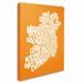 Trademark Fine Art "ORANGE-Ireland Text Map" by Michael Tompsett Textual Art on Wrapped Canvas Canvas | 24 H x 18 W x 2 D in | Wayfair