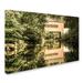 Trademark Fine Art The Reflection of Wooddale Covered Bridge Photographic Print on Wrapped Canvas in White | 30 H x 47 W x 2 D in | Wayfair