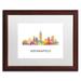 Trademark Fine Art 'Indianapolis Indiana Skyline WB-1' Framed Graphic Art on Canvas Canvas, Wood | 16 H x 20 W x 0.5 D in | Wayfair MW0375-W1620MF