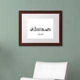 Trademark Fine Art "Salem Oregon Skyline WB-BW" by Marlene Watson Framed Graphic Art Canvas, Wood | 11 H x 14 W x 0.5 D in | Wayfair MW0487-W1114MF