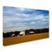 Trademark Fine Art PIPA Fine Art Red Barn in Golden Field Photographic Print on Wrapped Canvas in White | 30 H x 47 W x 2 D in | Wayfair