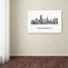 Trademark Fine Art "Providence Rhode Island Skyline WB-BW" by Marlene Watson Graphic Art on Wrapped Canvas in Black/White | Wayfair MW0480-C2232GG