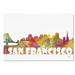 Trademark Fine Art "San Francisco Skyline Mclr-2" by Marlene Watson Graphic Art on Wrapped Canvas Metal | 22 H x 32 W x 2 D in | Wayfair