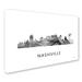 Trademark Fine Art "Nashville Tennessee Skyline WB-BW" by Marlene Watson Graphic Art on Wrapped Canvas in Black/White | 16 H x 24 W x 2 D in | Wayfair