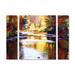 Trademark Fine Art 'Reflections of August' by David Lloyd Glover 3 Piece Painting Print on Wrapped Canvas Set Metal | 24 H x 32 W x 2 D in | Wayfair
