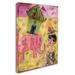 Trademark Fine Art 'Big Eyed Girl Pink Elephant Circus' Print on Wrapped Canvas in White/Black | 47 H x 35 W x 2 D in | Wayfair ALI8180-C3547GG