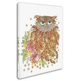 Trademark Fine Art 'Watercolor Feathery Owl' Graphic Art Print on Wrapped Canvas in White/Black | 47 H x 35 W x 2 D in | Wayfair ALI12622-C3547GG