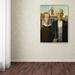 Trademark Fine Art 'American Gothic' Print on Wrapped Canvas Metal in Brown | 32 H x 24 W x 2 D in | Wayfair AA00520-C2432GG