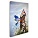 Trademark Fine Art 'Bluebirds w/ Daisies 2' Print on Wrapped Canvas in White | 47 H x 30 W x 2 D in | Wayfair ALI15551-C3047GG