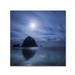 Trademark Fine Art 'Moon Over Canon Beach' Photographic Print on Wrapped Canvas Fabric | 24 H x 24 W x 2 D in | Wayfair ALI6039-C2424GG