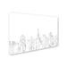 Trademark Fine Art 'Cork Ireland Skyline BW Thin Line' Drawing Print on Wrapped Canvas in Black/White | 12 H x 19 W x 2 D in | Wayfair