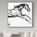 Trademark Fine Art 'Black Scribble Horse' Graphic Art Print on Wrapped Canvas in Black/White | 18 H x 18 W x 2 D in | Wayfair ALI20781-C1818GG