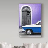 Trademark Fine Art 'Classic Car White & Blue' Photographic Print on Wrapped Canvas Metal | 32 H x 22 W x 2 D in | Wayfair PH01193-C2232GG